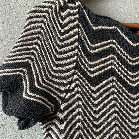 Tory Burch Kent Dark Smoke Walnut Chevron Knit Pattern Wool Dress - Picture 8 of 10